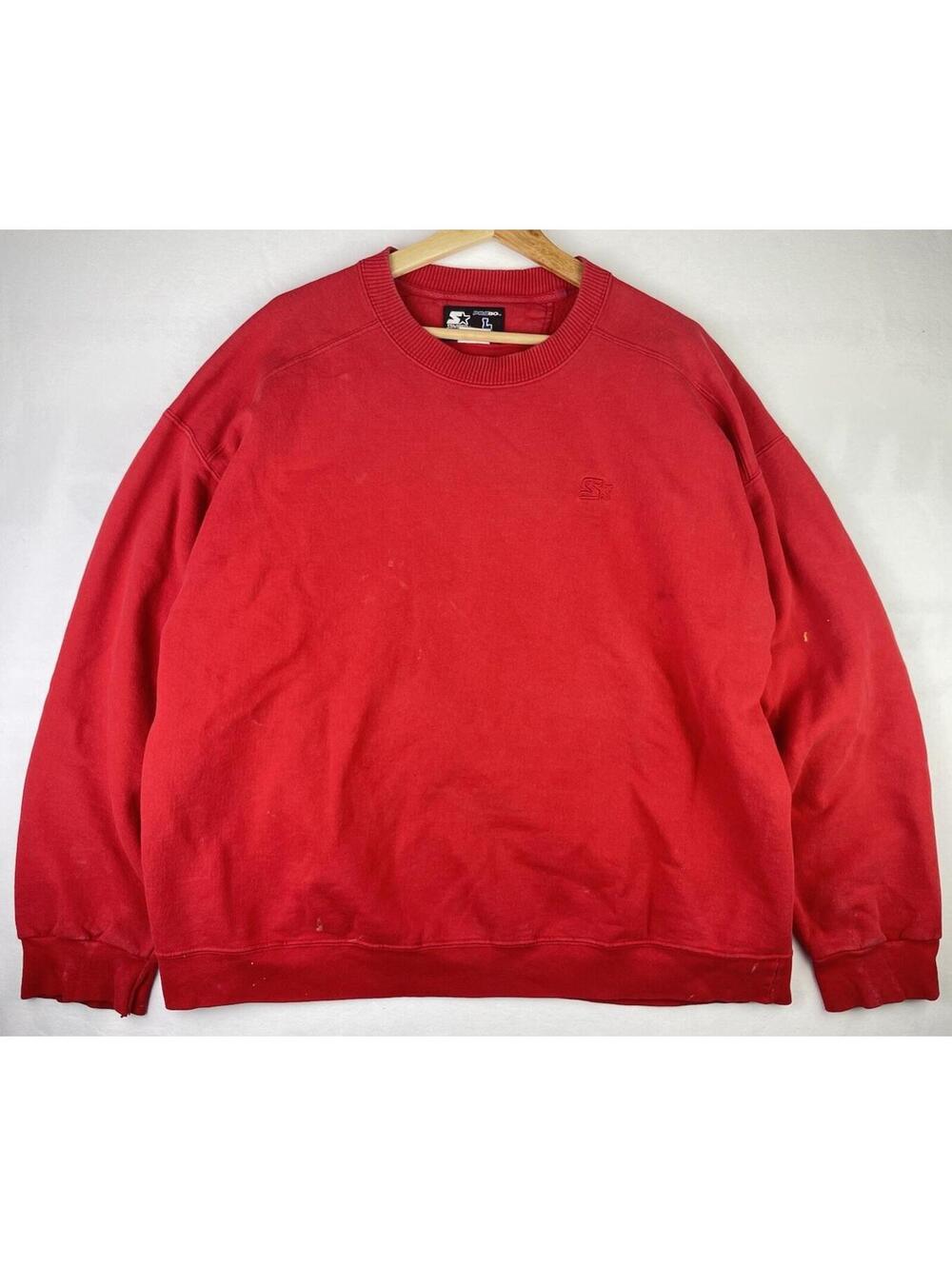 Vintage Starter Pro80 Red Heavyweight Crewneck Sweatshirt Sz L READ